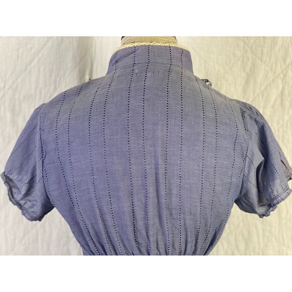 Anthropologie Blue Button Down Casual Blouse By Odille - Picture 8 of 9